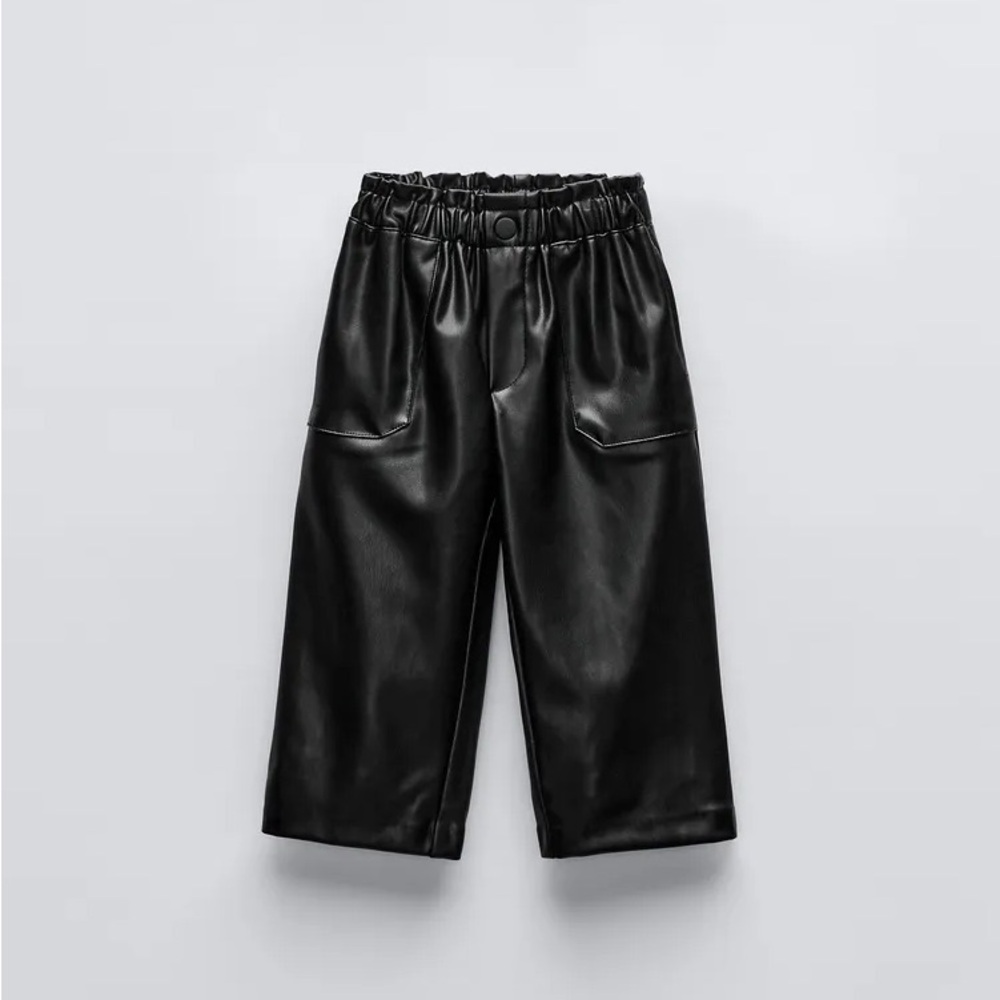 ZARA Baby girls faux leather paper bag pants
